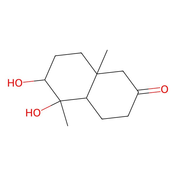 2D Structure of 5,6-dihydroxy-5,8a-dimethyl-3,4,4a,6,7,8-hexahydro-1H-naphthalen-2-one