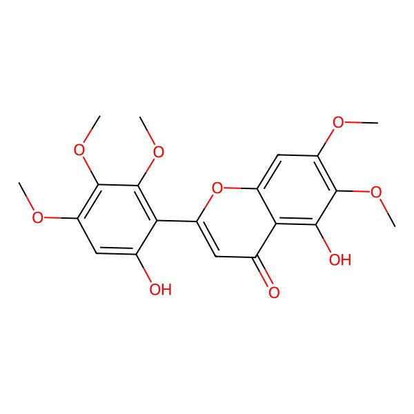 2D Structure of 5,6'-Dihydroxy-6,7,2',3',4'-pentamethoxyflavone