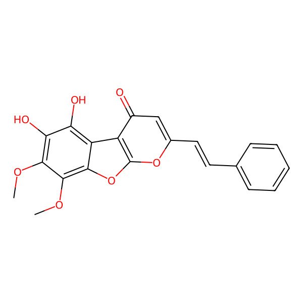 2D Structure of 5,6-dihydroxy-7,8-dimethoxy-2-[(E)-2-phenylethenyl]pyrano[2,3-b][1]benzofuran-4-one
