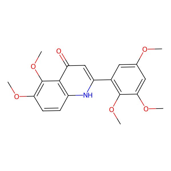 2D Structure of 5,6-dimethoxy-2-(2,3,5-trimethoxyphenyl)-1H-quinolin-4-one