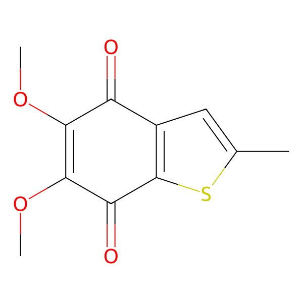 2D Structure of 5,6-Dimethoxy-2-methyl-1-benzothiophene-4,7-dione