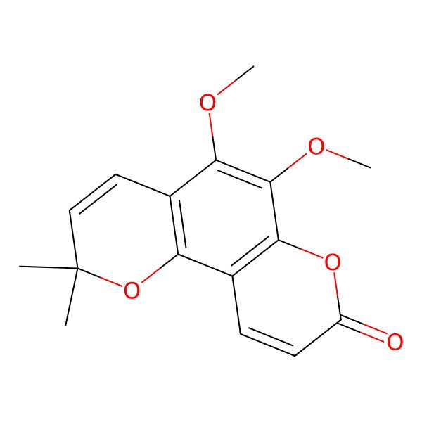 2D Structure of 5,6-Dimethoxy-2,2-dimethylpyrano[2,3-h]chromen-8-one