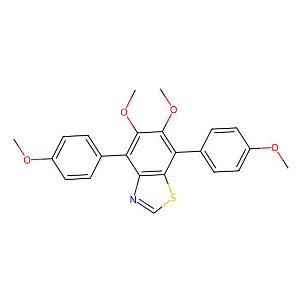2D Structure of 5,6-Dimethoxy-4,7-bis(4-methoxyphenyl)-1,3-benzothiazole