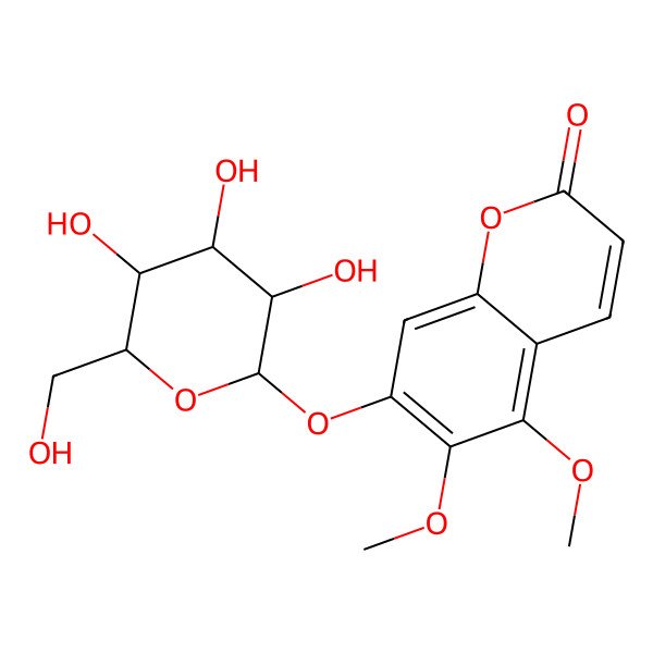 2D Structure of 5,6-Dimethoxy-7-[3,4,5-trihydroxy-6-(hydroxymethyl)oxan-2-yl]oxychromen-2-one