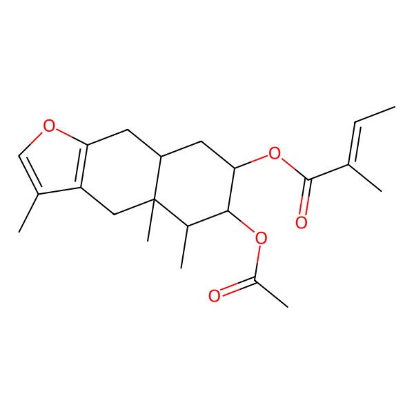 2D Structure of [(4aR,5R,6S,7S,8aS)-6-acetyloxy-3,4a,5-trimethyl-5,6,7,8,8a,9-hexahydro-4H-benzo[f][1]benzofuran-7-yl] (Z)-2-methylbut-2-enoate