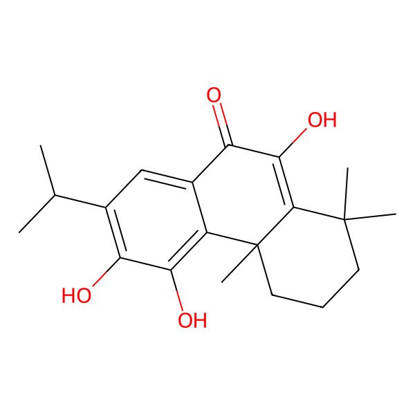 2D Structure of 5,6,10-trihydroxy-1,1,4a-trimethyl-7-propan-2-yl-3,4-dihydro-2H-phenanthren-9-one