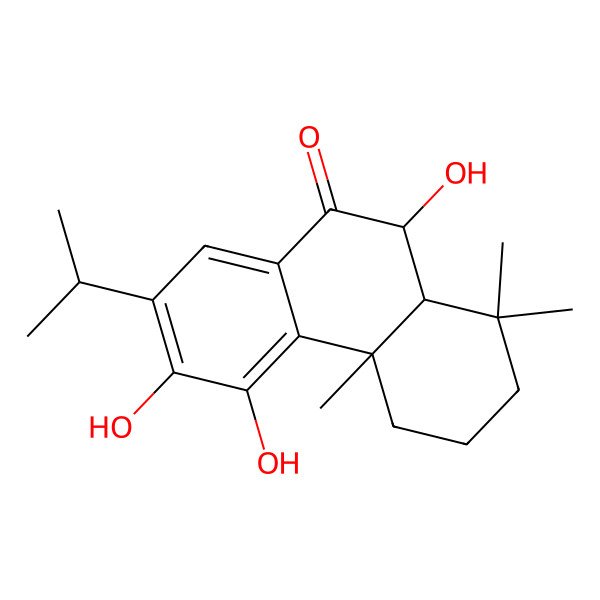 2D Structure of 5,6,10-trihydroxy-1,1,4a-trimethyl-7-propan-2-yl-3,4,10,10a-tetrahydro-2H-phenanthren-9-one