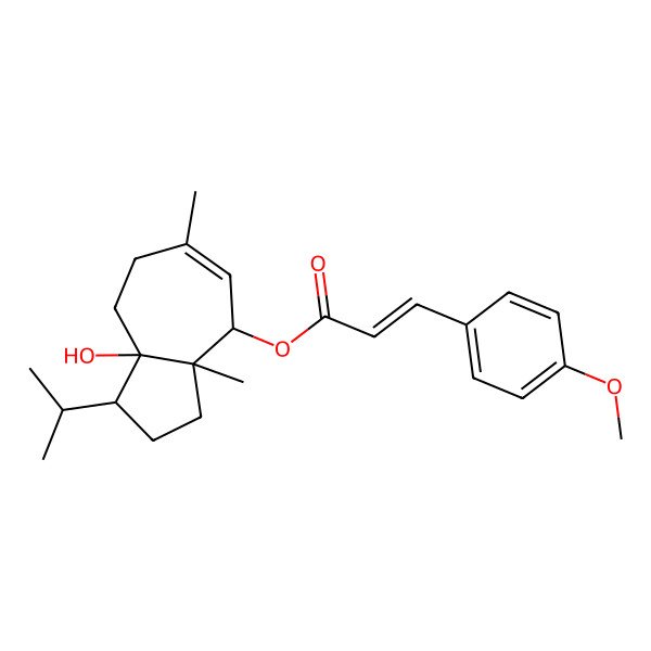 2D Structure of [(1R,3aR,4R,8aS)-8a-hydroxy-3a,6-dimethyl-1-propan-2-yl-1,2,3,4,7,8-hexahydroazulen-4-yl] (E)-3-(4-methoxyphenyl)prop-2-enoate