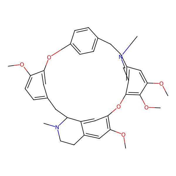 2D Structure of 4,5,20,31-Tetramethoxy-11,26-dimethyl-2,18-dioxa-11,26-diazaheptacyclo[23.6.2.214,17.119,23.03,8.07,12.029,33]hexatriaconta-1(31),3(8),4,6,14(36),15,17(35),19,21,23(34),29,32-dodecaene