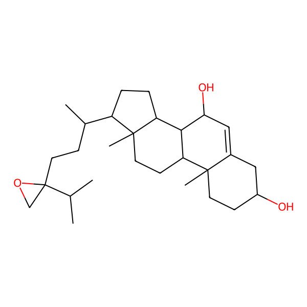 2D Structure of (3S,7S,8S,9S,10R,13R,14S,17R)-10,13-dimethyl-17-[(2R)-4-(2-propan-2-yloxiran-2-yl)butan-2-yl]-2,3,4,7,8,9,11,12,14,15,16,17-dodecahydro-1H-cyclopenta[a]phenanthrene-3,7-diol