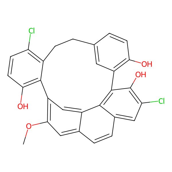 2D Structure of 10,23-Dichloro-16-methoxyhexacyclo[13.9.3.12,6.09,14.018,26.021,25]octacosa-1(25),2,4,6(28),9,11,13,15,17,19,21,23,26-tridecaene-3,13,24-triol