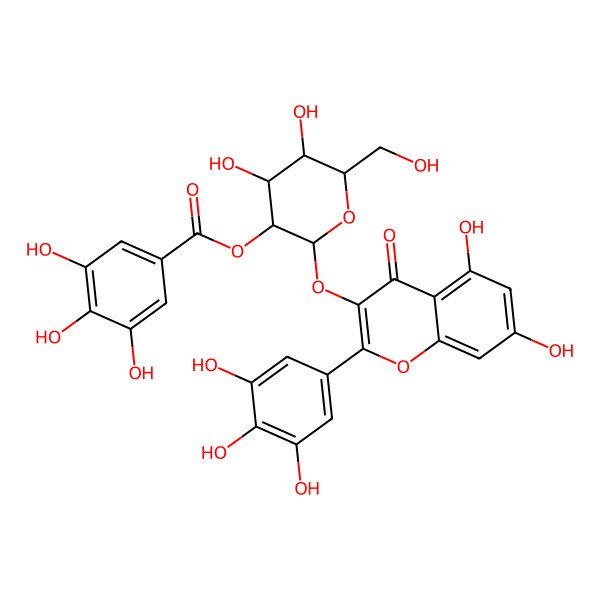 2D Structure of [(2S,3R,4S,5S,6S)-2-[5,7-dihydroxy-4-oxo-2-(3,4,5-trihydroxyphenyl)chromen-3-yl]oxy-4,5-dihydroxy-6-(hydroxymethyl)oxan-3-yl] 3,4,5-trihydroxybenzoate