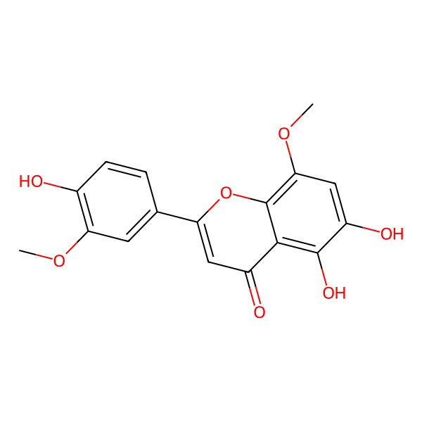 2D Structure of 5,6,4'-Trihydroxy-8,3'-dimethoxyflavone