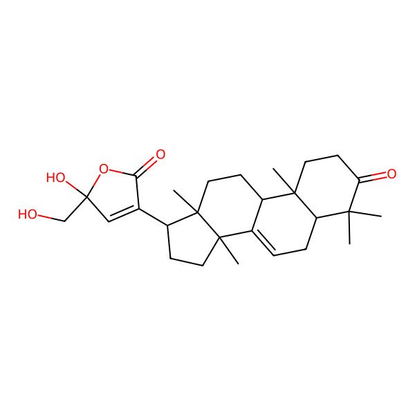 2D Structure of (5R)-5-hydroxy-5-(hydroxymethyl)-3-[(5R,9R,10R,13S,14S,17R)-4,4,10,13,14-pentamethyl-3-oxo-1,2,5,6,9,11,12,15,16,17-decahydrocyclopenta[a]phenanthren-17-yl]furan-2-one