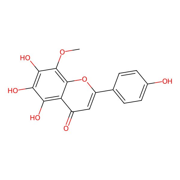 2D Structure of 5,6,7-Trihydroxy-2-(4-hydroxyphenyl)-8-methoxychromen-4-one
