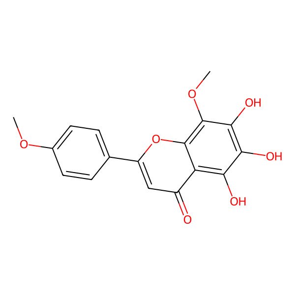 2D Structure of 5,6,7-Trihydroxy-8,4'-dimethoxyflavone