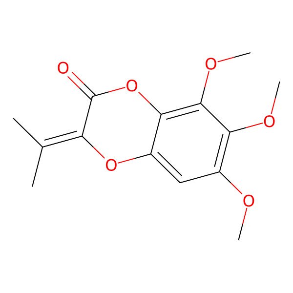 2D Structure of 5,6,7-Trimethoxy-2-propan-2-ylidene-1,4-benzodioxin-3-one