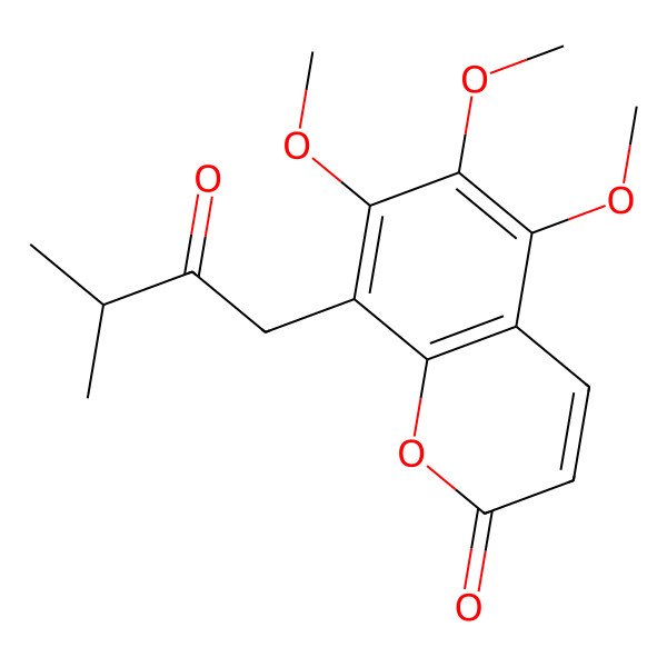 2D Structure of 5,6,7-Trimethoxy-8-(3-methyl-2-oxobutyl)chromen-2-one 2D Structure of 5,6,7-Trimethoxy-8-(3-methyl-2-oxobutyl)chromen-2-one