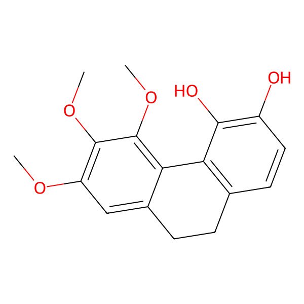 2D Structure of 5,6,7-Trimethoxy-9,10-dihydrophenanthrene-3,4-diol