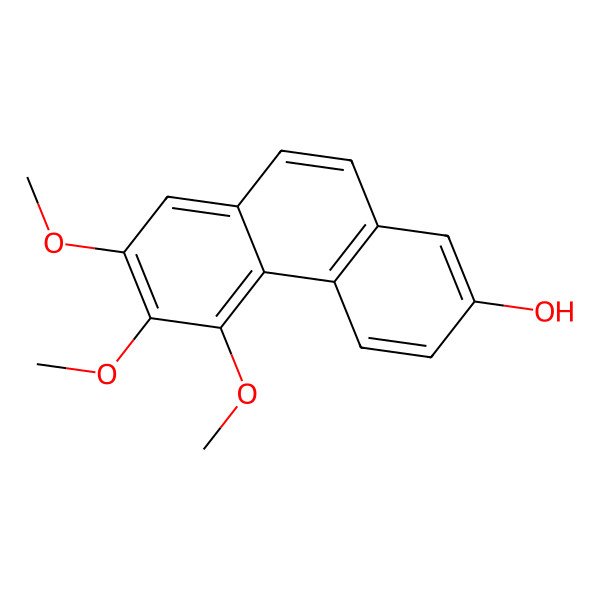 2D Structure of 7-Hydroxy-2,3,4-trimethoxyphenanthrene