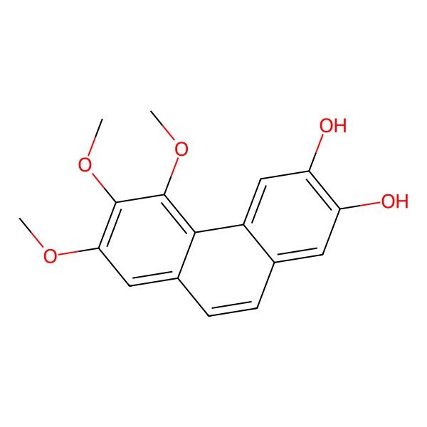 2D Structure of 5,6,7-Trimethoxyphenanthrene-2,3-diol