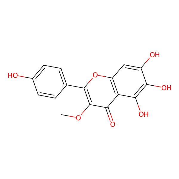 2D Structure of 5,6,7,4'-Tetrahydroxy-3-methoxyflavone 2D Structure of 5,6,7,4'-Tetrahydroxy-3-methoxyflavone