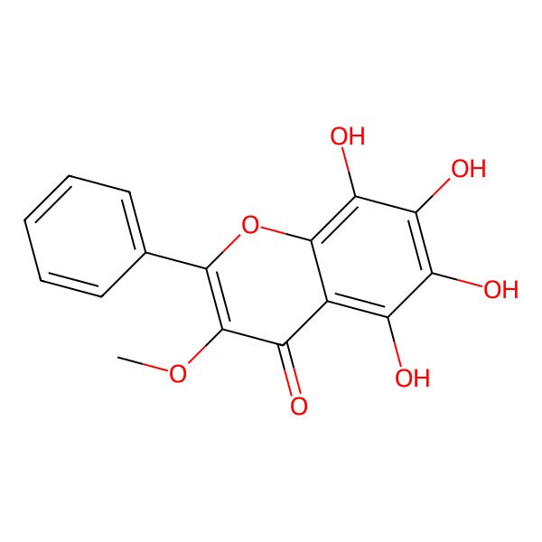 2D Structure of 5,6,7,8-Tetrahydroxy-3-methoxyflavone