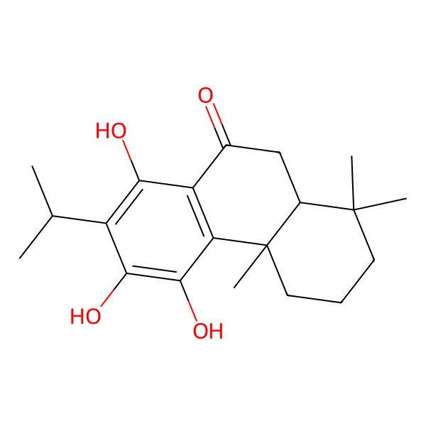 2D Structure of 5,6,8-trihydroxy-1,1,4a-trimethyl-7-propan-2-yl-3,4,10,10a-tetrahydro-2H-phenanthren-9-one 2D Structure of 5,6,8-trihydroxy-1,1,4a-trimethyl-7-propan-2-yl-3,4,10,10a-tetrahydro-2H-phenanthren-9-one