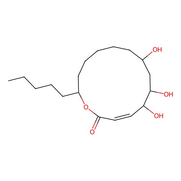 2D Structure of 5,6,8-Trihydroxy-14-pentyl-1-oxacyclotetradec-3-EN-2-one