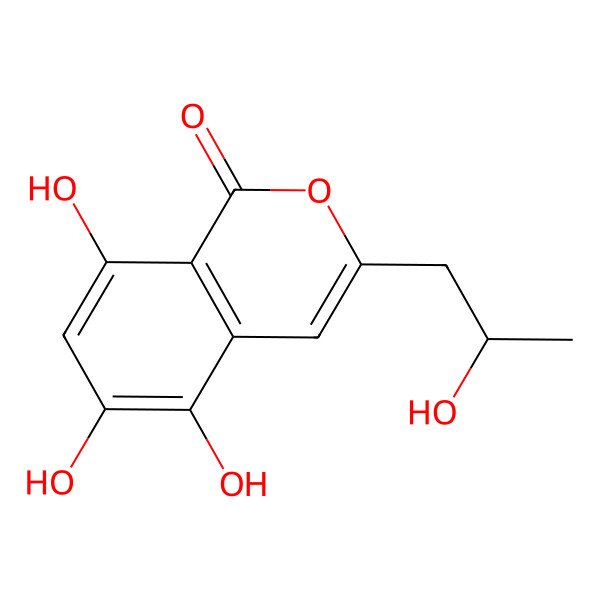 2D Structure of 5,6,8-Trihydroxy-3-(2-hydroxypropyl)isochromen-1-one