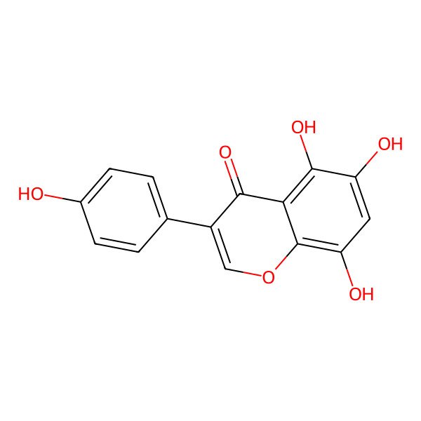2D Structure of 5,6,8-Trihydroxy-3-(4-hydroxyphenyl)chromen-4-one