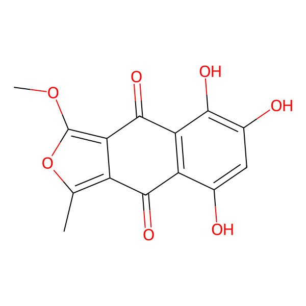2D Structure of 5,6,8-Trihydroxy-3-methoxy-1-methylbenzo[f][2]benzofuran-4,9-dione