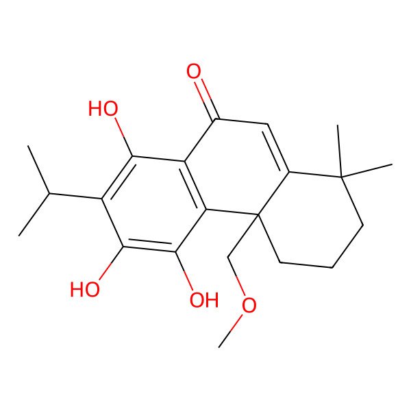 2D Structure of 5,6,8-trihydroxy-4a-(methoxymethyl)-1,1-dimethyl-7-propan-2-yl-3,4-dihydro-2H-phenanthren-9-one