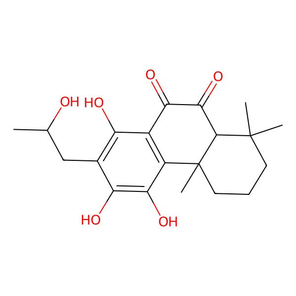 2D Structure of 5,6,8-Trihydroxy-7-(2-hydroxypropyl)-1,1,4a-trimethyl-2,3,4,10a-tetrahydrophenanthrene-9,10-dione 2D Structure of 5,6,8-Trihydroxy-7-(2-hydroxypropyl)-1,1,4a-trimethyl-2,3,4,10a-tetrahydrophenanthrene-9,10-dione