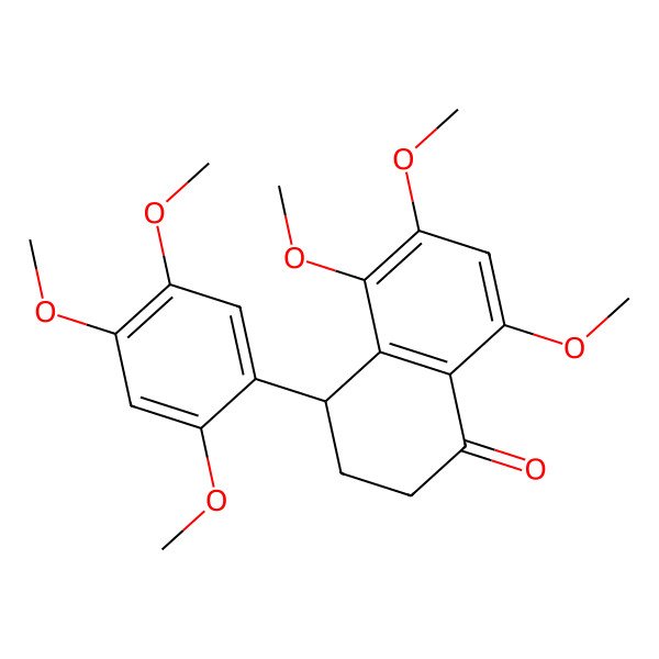 2D Structure of 5,6,8-trimethoxy-4-(2,4,5-trimethoxyphenyl)-3,4-dihydro-2H-naphthalen-1-one 2D Structure of 5,6,8-trimethoxy-4-(2,4,5-trimethoxyphenyl)-3,4-dihydro-2H-naphthalen-1-one