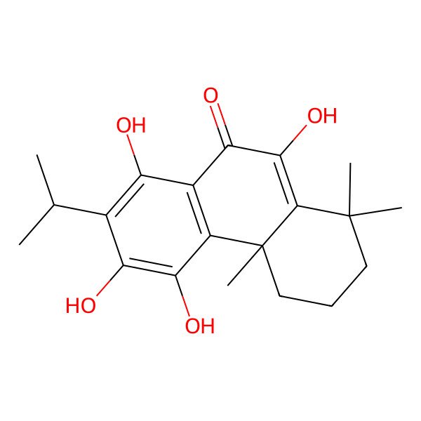 2D Structure of 5,6,8,10-tetrahydroxy-1,1,4a-trimethyl-7-propan-2-yl-3,4-dihydro-2H-phenanthren-9-one 2D Structure of 5,6,8,10-tetrahydroxy-1,1,4a-trimethyl-7-propan-2-yl-3,4-dihydro-2H-phenanthren-9-one