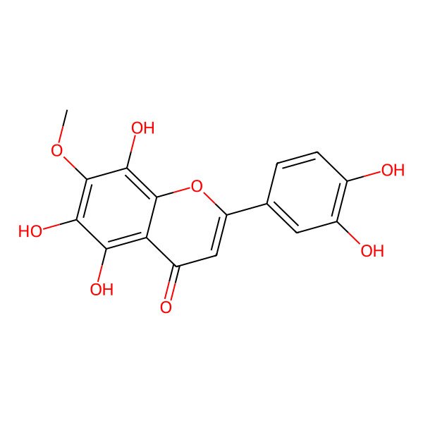 2D Structure of 5,6,8,3',4'-Pentahydroxy-7-methoxyflavone