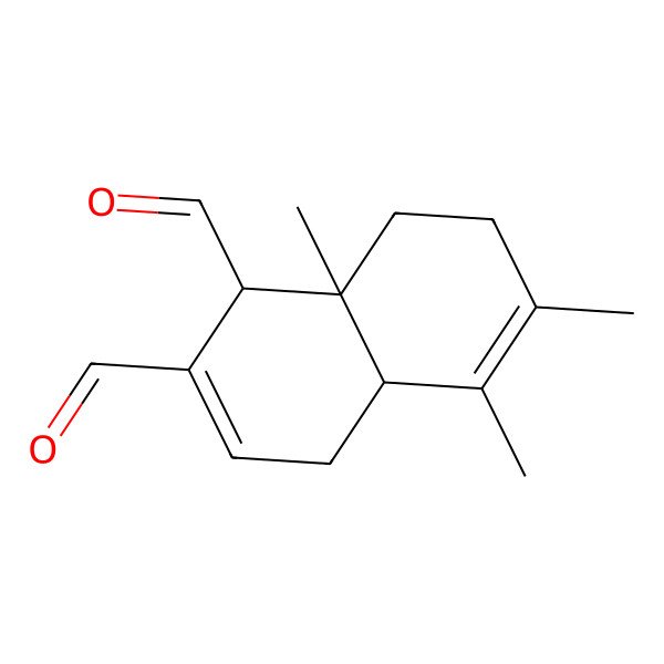 2D Structure of 5,6,8a-trimethyl-4,4a,7,8-tetrahydro-1H-naphthalene-1,2-dicarbaldehyde