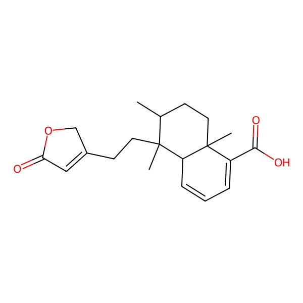 2D Structure of 5,6,8a-trimethyl-5-[2-(5-oxo-2H-furan-3-yl)ethyl]-4a,6,7,8-tetrahydronaphthalene-1-carboxylic acid