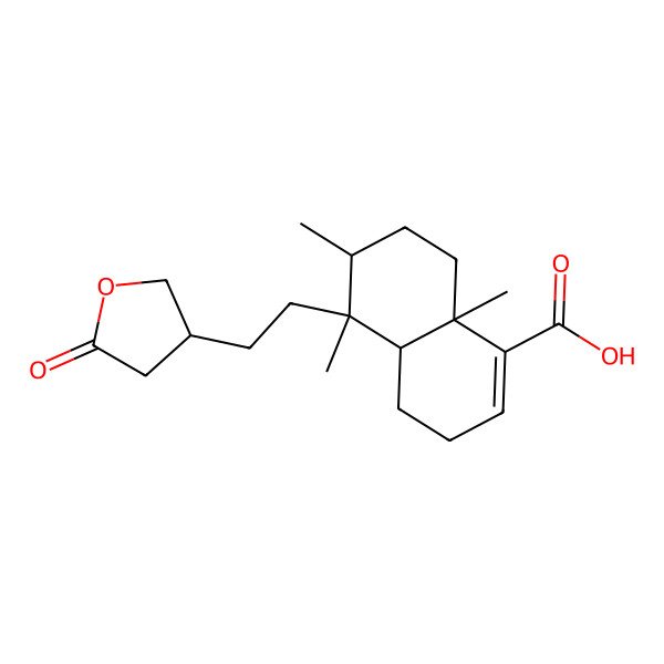 2D Structure of 5,6,8a-Trimethyl-5-[2-(5-oxooxolan-3-yl)ethyl]-3,4,4a,6,7,8-hexahydronaphthalene-1-carboxylic acid