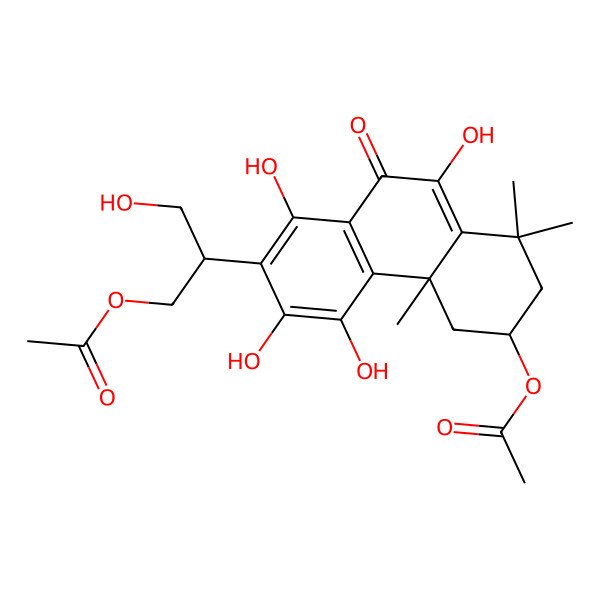 2D Structure of [(2S)-2-[(4bS,6R)-6-acetyloxy-1,3,4,9-tetrahydroxy-4b,8,8-trimethyl-10-oxo-6,7-dihydro-5H-phenanthren-2-yl]-3-hydroxypropyl] acetate