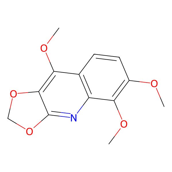 2D Structure of 5,6,9-Trimethoxy-[1,3]dioxolo[4,5-b]quinoline