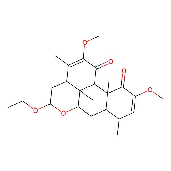 2D Structure of (1S,2S,6S,7S,9R,11S,13R,17S)-11-ethoxy-4,15-dimethoxy-2,6,14,17-tetramethyl-10-oxatetracyclo[7.7.1.02,7.013,17]heptadeca-4,14-diene-3,16-dione
