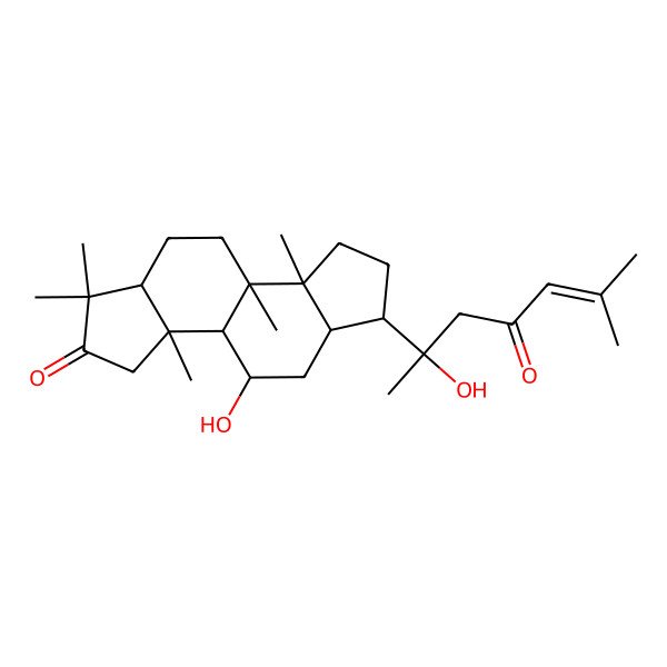 2D Structure of 4-hydroxy-6-(2-hydroxy-6-methyl-4-oxohept-5-en-2-yl)-1,1,3a,8a,8b-pentamethyl-3b,4,5,5a,6,7,8,9,10,10a-decahydro-3H-indeno[5,4-e]inden-2-one