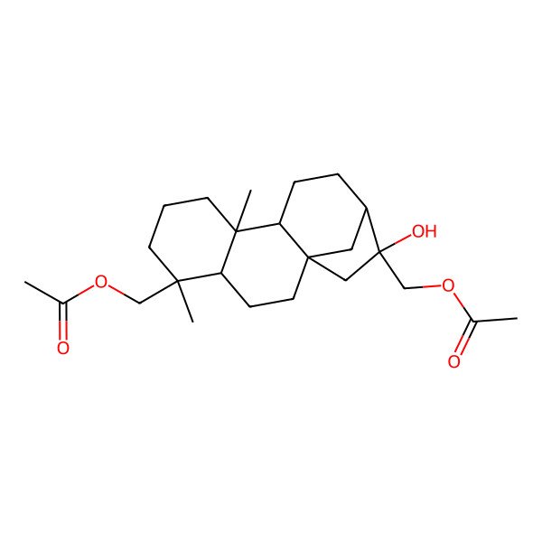 2D Structure of [(1S,4S,5R,9S,10R,13R,14S)-14-(acetyloxymethyl)-14-hydroxy-5,9-dimethyl-5-tetracyclo[11.2.1.01,10.04,9]hexadecanyl]methyl acetate