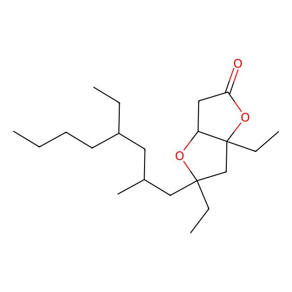 2D Structure of 5,6a-diethyl-5-(4-ethyl-2-methyloctyl)-3a,6-dihydro-3H-furo[3,2-b]furan-2-one