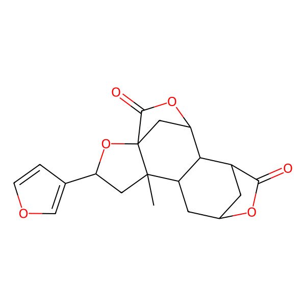 2D Structure of (1S,5S,6S,8R,11S,12S,13S)-3-(furan-3-yl)-5-methyl-2,9,14-trioxapentacyclo[11.2.1.18,11.01,5.06,12]heptadecane-10,15-dione