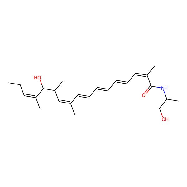 2D Structure of (2E,4E,6Z,8E,10E,12S,13R,14E)-13-hydroxy-N-[(2R)-1-hydroxypropan-2-yl]-2,10,12,14-tetramethylheptadeca-2,4,6,8,10,14-hexaenamide