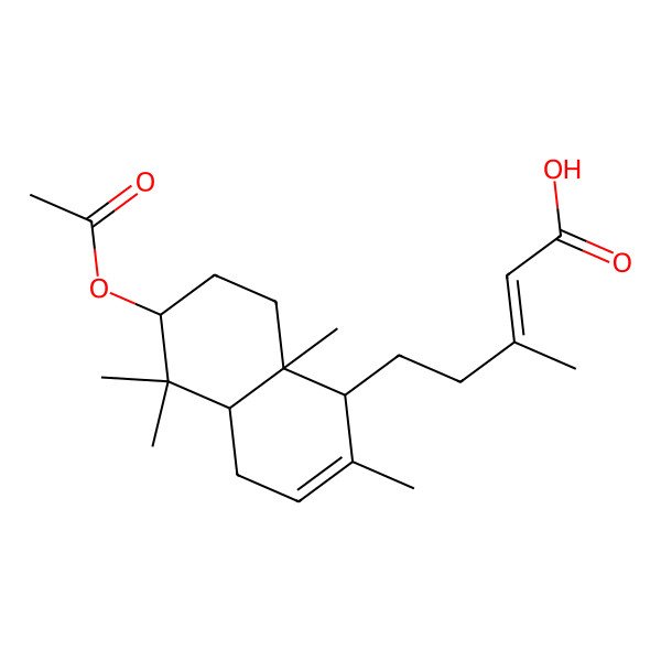 2D Structure of (E)-5-[(1S,4aR,6S,8aR)-6-acetyloxy-2,5,5,8a-tetramethyl-1,4,4a,6,7,8-hexahydronaphthalen-1-yl]-3-methylpent-2-enoic acid