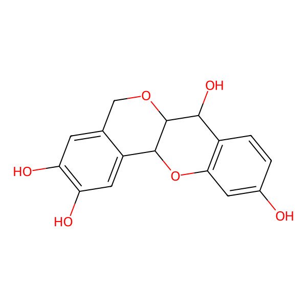 2D Structure of 5,6a,7,12a-Tetrahydroisochromeno[4,3-b]chromene-2,3,7,10-tetrol